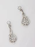A Pair of Ladys White Gold and Diamond Earrings