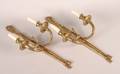 A Pair of Brass Two Light Wall Sconces