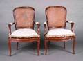 A Pair of Louis XV Style Open Armchairs
