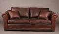 A Brown Leather Upholstered Sofa