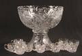 An American Cut Glass Punch Bowl on Stand