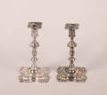 A Pair of English Silver Plate Candlesticks Mappin  Webb