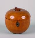 An English AppleForm Fruitwood Tea Caddy