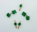 A Gentlemans Platinum Yellow Gold and Emerald Cabochon Five Piece Dress Set