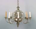 A Silver Plate Eight Light Chandelier
