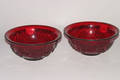 A Pair of Chinese Red Peking Glass Bowls