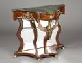 432 EMPIRE STYLE GILT BRONZE MOUNTED VENEERED CONSOLE
