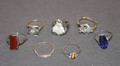 A Group of Seven Rings Set with Diamonds and Various Gemstones