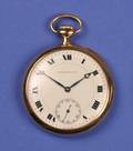 A Gentlemans 18 Karat Yellow Gold Pocketwatch Spaulding  Co