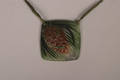An ArgyRousseau Pate de Verre Green and Brown Pendant