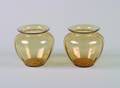 A Pair of Two Steuben Amber Glass Vases