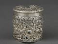 157 TIFFANY  CO REPOUSSE STERLING SILVER BOX AND COV
