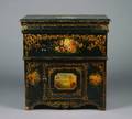 A Victorian Black and Polychrome Painted Chest