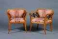 A Pair of Biedermeier Open Armchairs