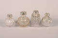 A Group of Victorian Edward VII Silver Mounted Glass Scent Bottles