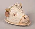 A Pottery Bulls HeadForm Cheese Dome