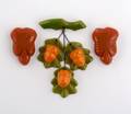 A Pair of Vintage Bakelite Foliate Dress Clips