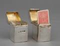 141 TWO STERLING SILVER MINIATURE CARD BOXES