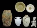 219 GROUP OF SIX ASSORTED POTTERY ARTICLES