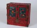 227 GOOD CARVED CINNABAR JEWELY CABINET
