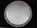 213 EARLY GEORGE III LARGE STERLING SILVER SALVER