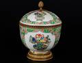 210 GILT BRONZE MOUNTED FAMILLE VERTE BOWL  COVER