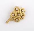 A Yellow Gold and Diamond Floral Bouquet Pin