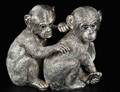 268 PAIR OF SILVER CLAD FIGURES OF BABY CHIMPS