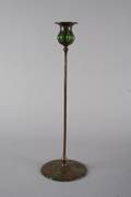 A Tiffany Studios Favrile Glass and Bronze Candlestick