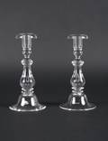 Two Steuben Teardrop Candlesticks