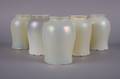 A Set Five Quezal Opalescent Glass Shades
