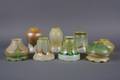 A Collection of Eight American Iridescent Glass Shades