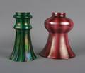 Two American Iridescent Glass Shades