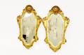 Pair of Italian Gilt Framed Etched Figural Mirrors