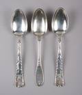 Two American Sterling Silver Serving Spoons Tiffany  Co Wave Edge Pattern