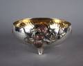An American Sterling Silver and Mixed Metals Hand Hammered Bowl Gorham