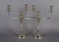 A Pair of Silverplate Three Light Candelabra Sheffield