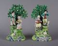 Two Songsters John Walton Pearlware Figural Groups