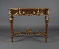 A Rococo Style Painted and Parcel Gilt Console Table