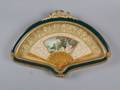 A Framed Painted Ivory and Fabric Fan