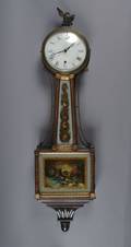 A Federal Style Eglomise Banjo Clock