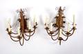 A Pair of Seven Light Metal Sconces
