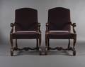 A Pair of Baroque Louis XIV Style Walnut Armchairs