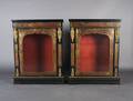 A Pair of Ebonized Boullework Display Cabinets