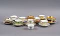 Ten Meissen Porcelain Teacups and Saucers