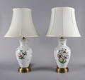 A Pair of Herend Porcelain Table Lamps