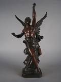 A Bronze Figure of a Winged Man EmileLouis Picault French 18331915