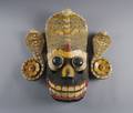 An Asian Polychrome Decorated Carved Wood Mask