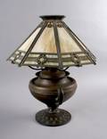 A Bradley and Hubbard Slag Glass Table Lamp