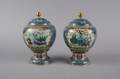Two Covered Chinese Cloisonne Urns